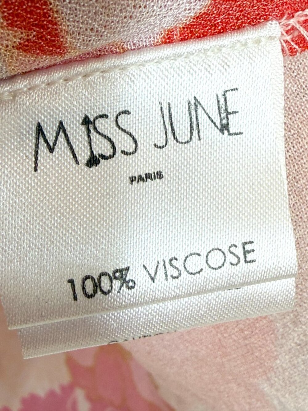 Miss June Paris Pink Floral Boho Blouse Embroidered Bell Sleeve Tassel Large - Picture 8 of 10